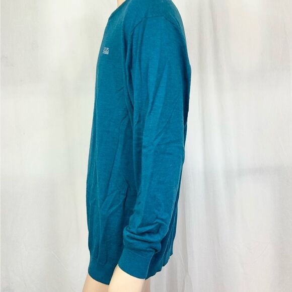 Hugo Boss blue turquoise 100% wool pull on sweater 5XL - Picture 3 of 10
